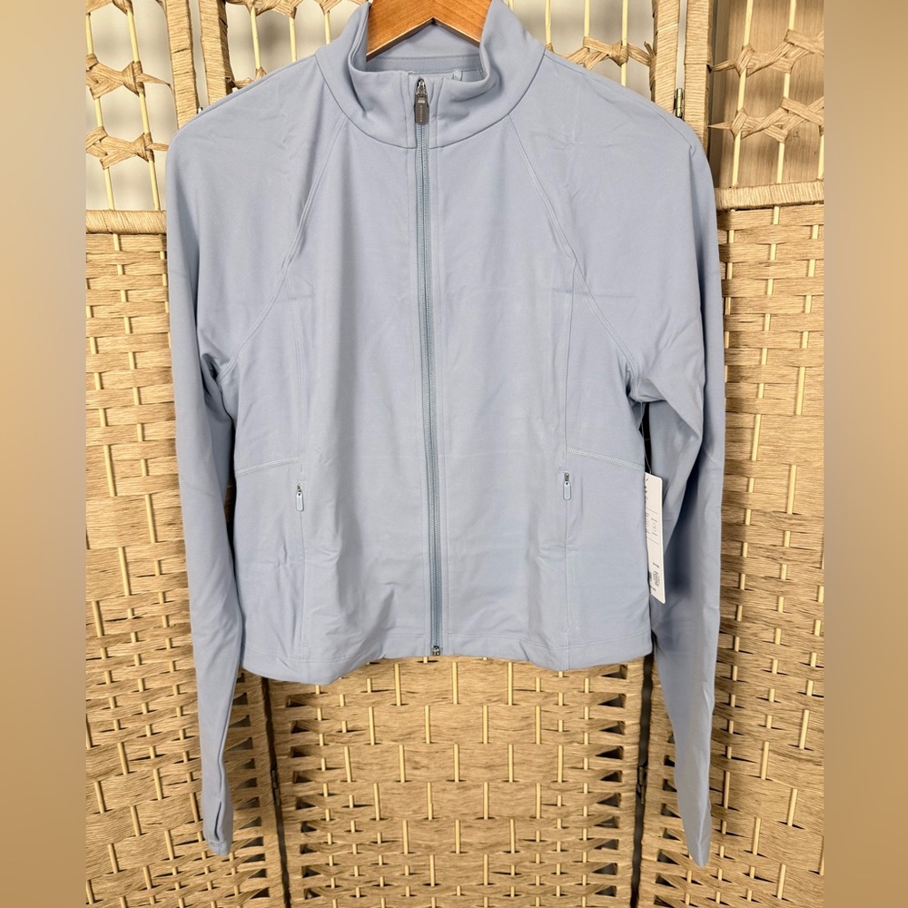 NWT Athleta Salutation Crop Jacket Size Large Blue Star